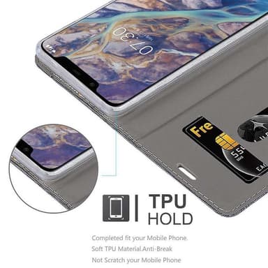 Nokia 7.1 PLUS / X7 Pungetui Cover Case (Grå)