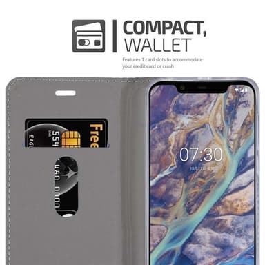 Nokia 7.1 PLUS / X7 Pungetui Cover Case (Grå)