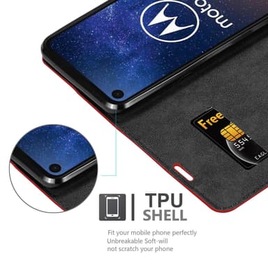 Motorola ONE VISION Cover Etui Case (Rød)