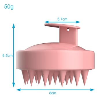 Silikone-massagebørste til hovedbunden (pink)