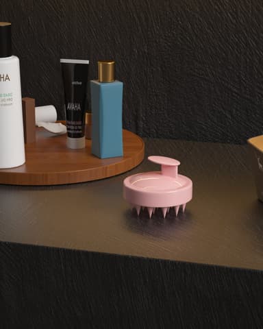 Silikone-massagebørste til hovedbunden (pink)