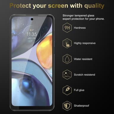 Motorola MOTO G22 3x Skærmbeskytter Beskyttelsesglas