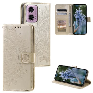SKALO Motorola Moto G85 5G Mandala Flip Cover - Guld
