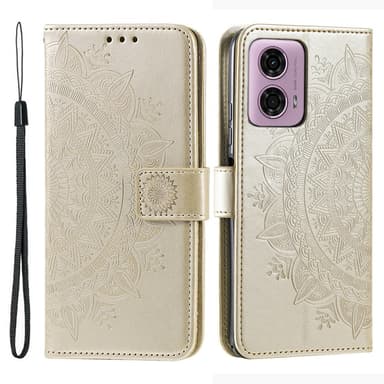 SKALO Motorola Moto G85 5G Mandala Flip Cover - Guld