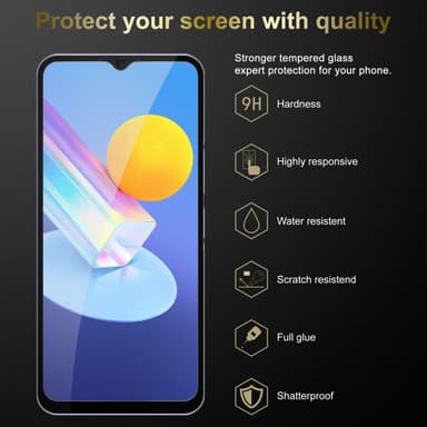 Vivo Y52 5G / Y72 5G 3x Skærmbeskytter Beskyttelsesglas