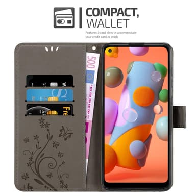 Samsung Galaxy A11 / M11 Pungetui Cover Case (Grå)