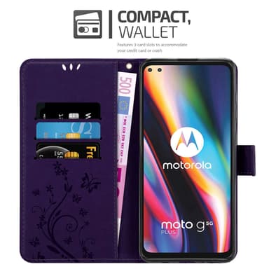 Motorola MOTO G 5G PLUS Pungetui Cover Case (Lilla)
