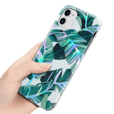 iPhone 11 Etui Cover Blomster (Hvid)