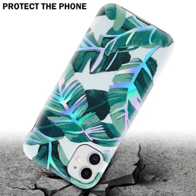 iPhone 11 Etui Cover Blomster (Hvid)