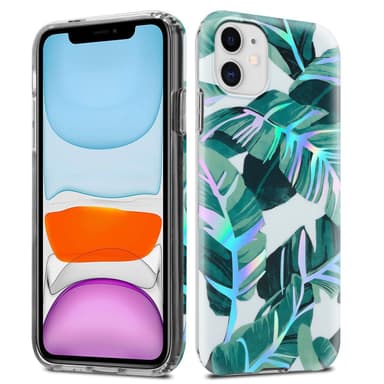 iPhone 11 Etui Cover Blomster (Hvid)