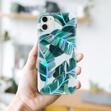 iPhone 11 Etui Cover Blomster (Hvid)