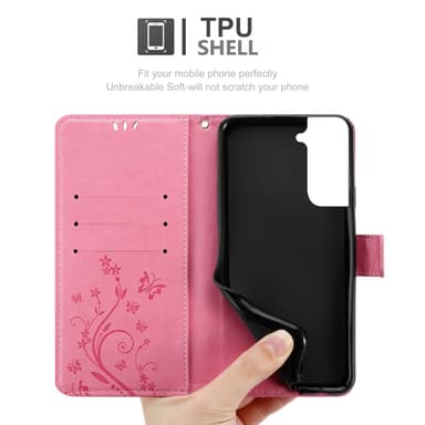 Samsung Galaxy S22 PLUS Pungetui Cover Case (Lyserød)