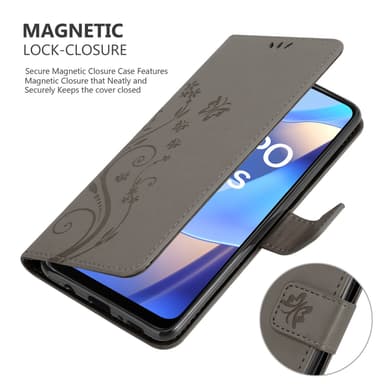 Oppo A16s / A54s Pungetui Cover Case (Grå)