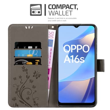 Oppo A16s / A54s Pungetui Cover Case (Grå)