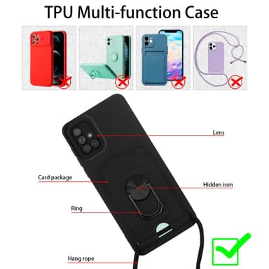 Samsung Galaxy A51 5G Etui Kæde Cover(Sort)