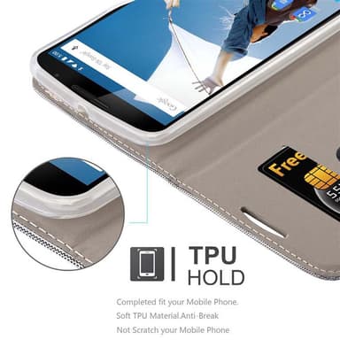Motorola Google NEXUS 6 Pungetui Cover Case (Grå)