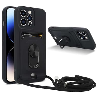 iPhone 14 PRO Etui Kæde Cover(Sort)
