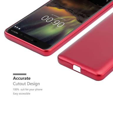 Nokia 6.1 Cover Etui Case (Rød)