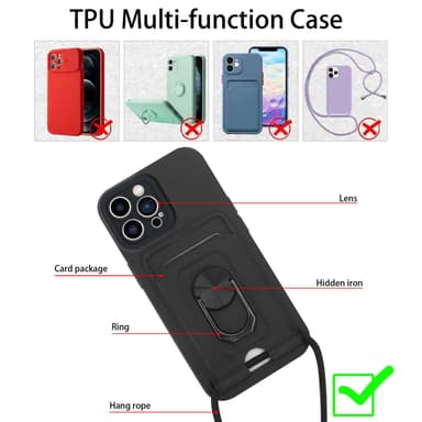 iPhone 11 PRO MAX Etui Kæde Cover(Sort)