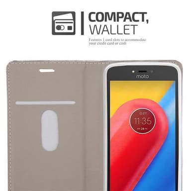Motorola MOTO C PLUS Pungetui Cover Case (Grå)