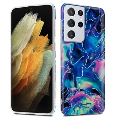 Samsung Galaxy S21 ULTRA Pungetui Cover Case (Blå)
