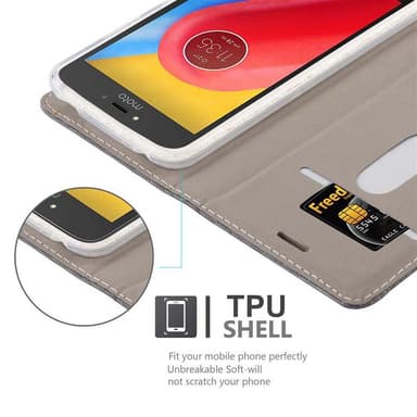 Motorola MOTO C PLUS Pungetui Cover Case (Grå)