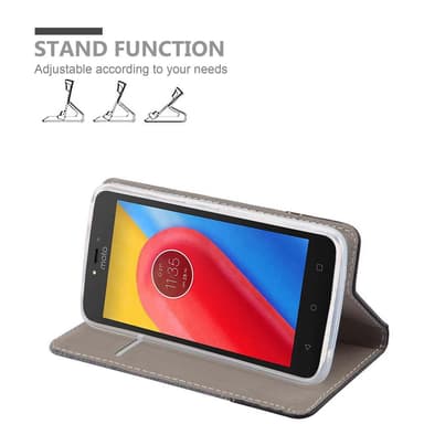Motorola MOTO C PLUS Pungetui Cover Case (Grå)