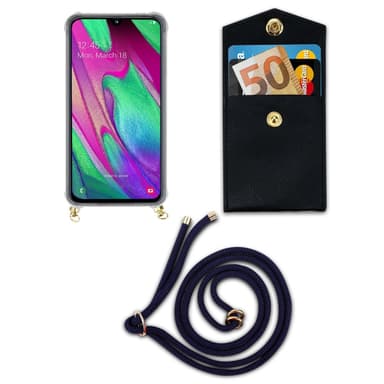 Samsung Galaxy A40 Etui Cover Kæde (Blå)