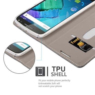 Motorola MOTO X STYLE Pungetui Cover Case (Grå)