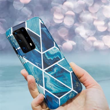 Huawei P40 Pungetui Cover Case (Blå)