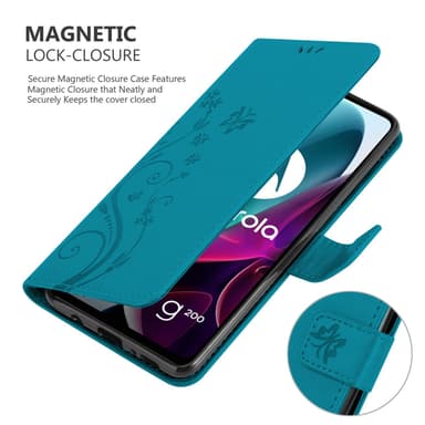 Motorola MOTO G200 5G Pungetui Cover Case (Blå)