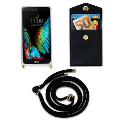 LG K10 2016 Etui Cover Kæde (Sort)