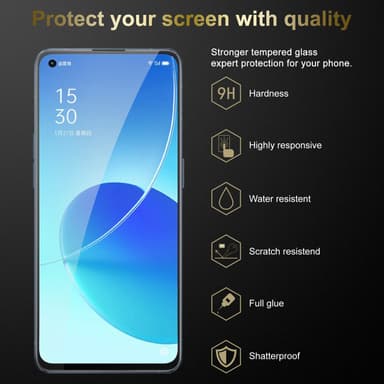 Oppo Reno6 5G Skærmbeskytter Beskyttelsesglas