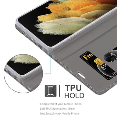 Samsung Galaxy S21 ULTRA Pungetui Cover Case (Grå)