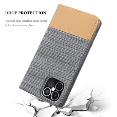 iPhone 12 PRO MAX Pungetui Cover Case (Grå)