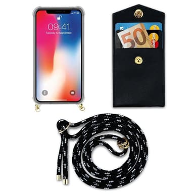 iPhone X / XS Etui Cover Kæde (Sort)