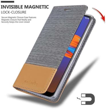 Motorola MOTO E6 PLUS Pungetui Cover Case (Grå)
