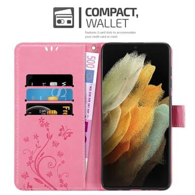 Samsung Galaxy S21 ULTRA Pungetui Cover Case (Lyserød)