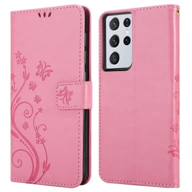 Samsung Galaxy S21 ULTRA Pungetui Cover Case (Lyserød)