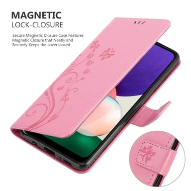 Samsung Galaxy A22 5G Pungetui Cover Case (Lyserød)