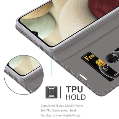 Samsung Galaxy A12 / M12 Pungetui Cover Case (Grå)