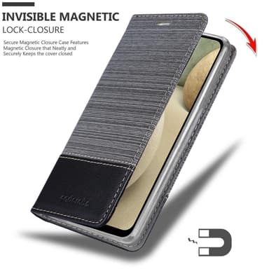 Samsung Galaxy A12 / M12 Pungetui Cover Case (Grå)