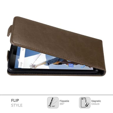 Motorola Google NEXUS 6 Pungetui Flip Cover (Brun)