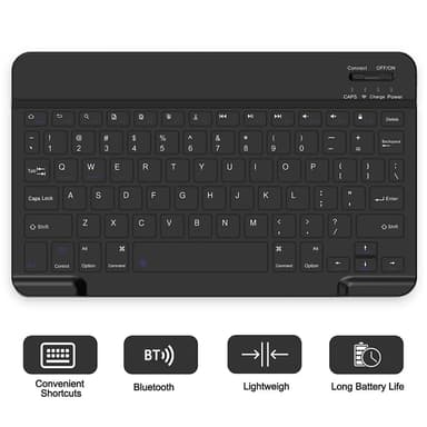 Til Samsung Galaxy Tab A9+ Split Bluetooth-tastatur Læderetui + Dobbelt-tilstandsmus Sæt - Sort US Layout