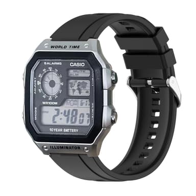 Udskiftningsurrem til CASIO W-218H AE-1200/1300 Sort