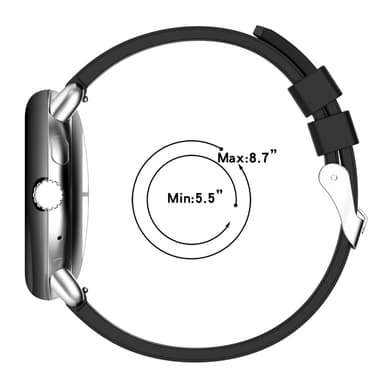 Silikone-armbåndsrem der er kompatibelt med Google Pixel Watch 1/2 Sort