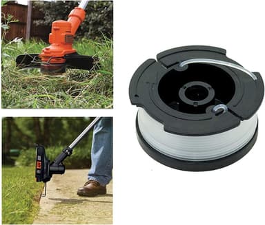 6-pak trådspoler til Black & Decker græstrimmere Sort