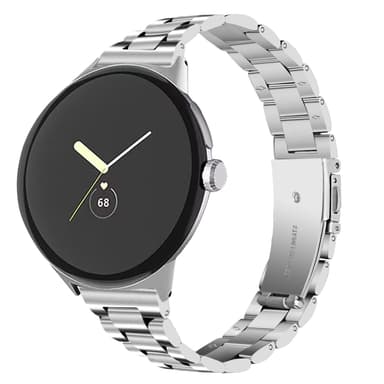 20 mm urrem i rustfrit stål til Google Pixel Watch Sølv