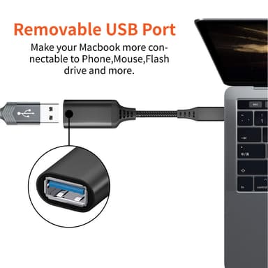 USB-C til USB 3.0 adapterkabel 5 Gbps Sort