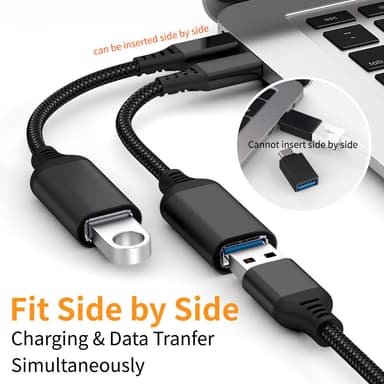 USB-C til USB 3.0 adapterkabel 5 Gbps Sort